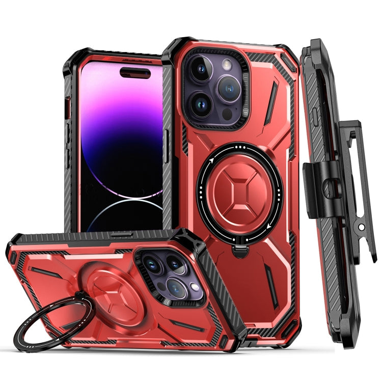 Armor Series Holder Phone Case with Back Clip – TPU, For iPhone 14 Pro Max, For iPhone 14 Pro, For iPhone 14, For iPhone 14 Plus For iPhone 14 Pro Red