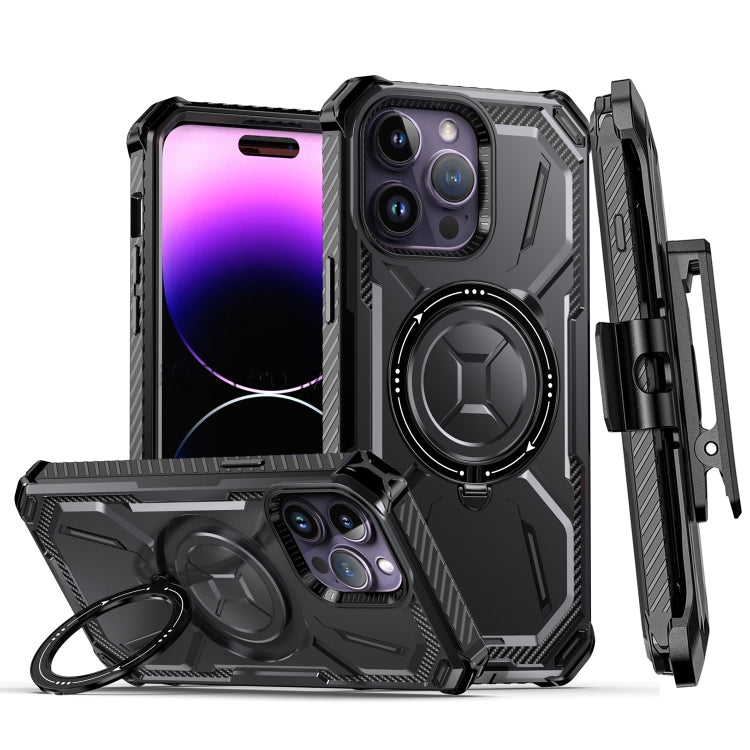 Armor Series Holder Phone Case with Back Clip – TPU, For iPhone 14 Pro Max, For iPhone 14 Pro, For iPhone 14, For iPhone 14 Plus For iPhone 14 Pro Black