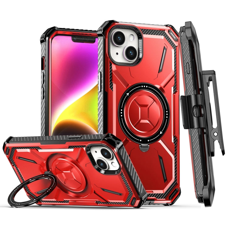 Armor Series Holder Phone Case with Back Clip – TPU, For iPhone 14 Pro Max, For iPhone 14 Pro, For iPhone 14, For iPhone 14 Plus For iPhone 14 Red