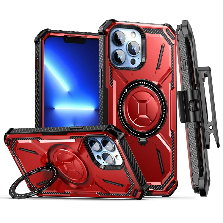 Armor Series Holder Phone Case with Back Clip, For iPhone 13 Pro Max, For iPhone 13 Pro, For iPhone 13, For iPhone 12 Pro Max For iPhone 13 Pro Max Red