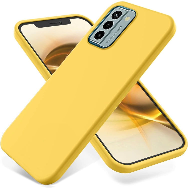 Pure Color Liquid Silicone Shockproof Phone Case – Shockproof, For Nokia C12 / C12 Pro / C12 Plus, For Nokia G22, For Nokia C31 For Nokia G22 Yellow