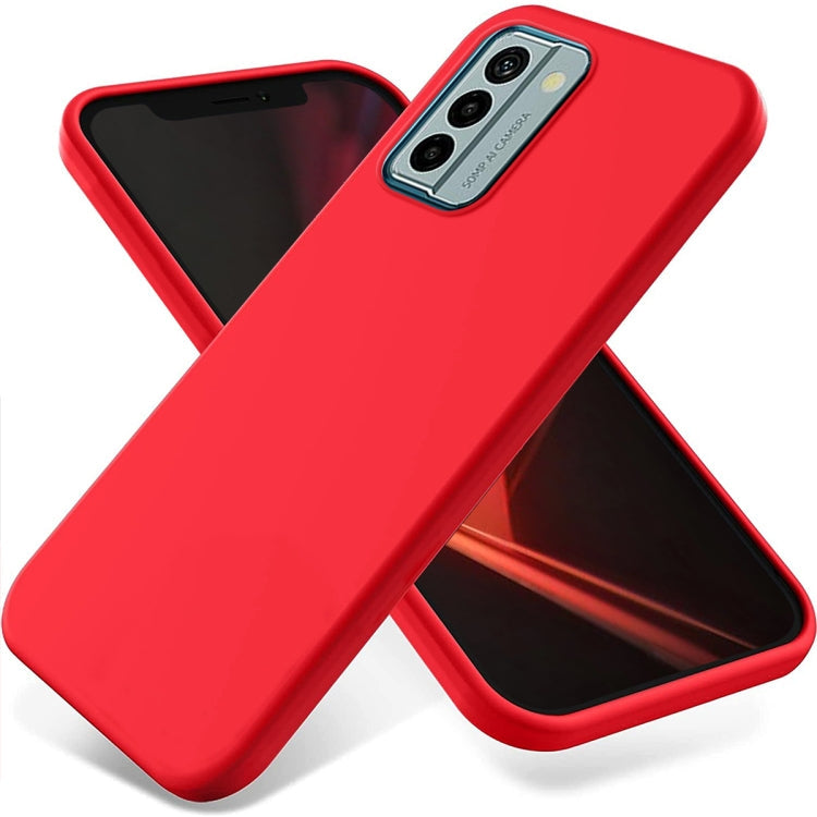 Pure Color Liquid Silicone Shockproof Phone Case – Shockproof, For Nokia C12 / C12 Pro / C12 Plus, For Nokia G22, For Nokia C31 For Nokia G22 Red