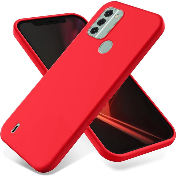 Pure Color Liquid Silicone Shockproof Phone Case – Shockproof, For Nokia C12 / C12 Pro / C12 Plus, For Nokia G22, For Nokia C31 For Nokia C31 Red