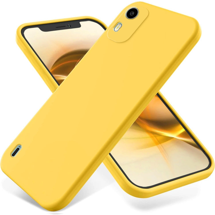 Pure Color Liquid Silicone Shockproof Phone Case – Shockproof, For Nokia C12 / C12 Pro / C12 Plus, For Nokia G22, For Nokia C31 For Nokia C12 C12 Pro C12 Plus Yellow
