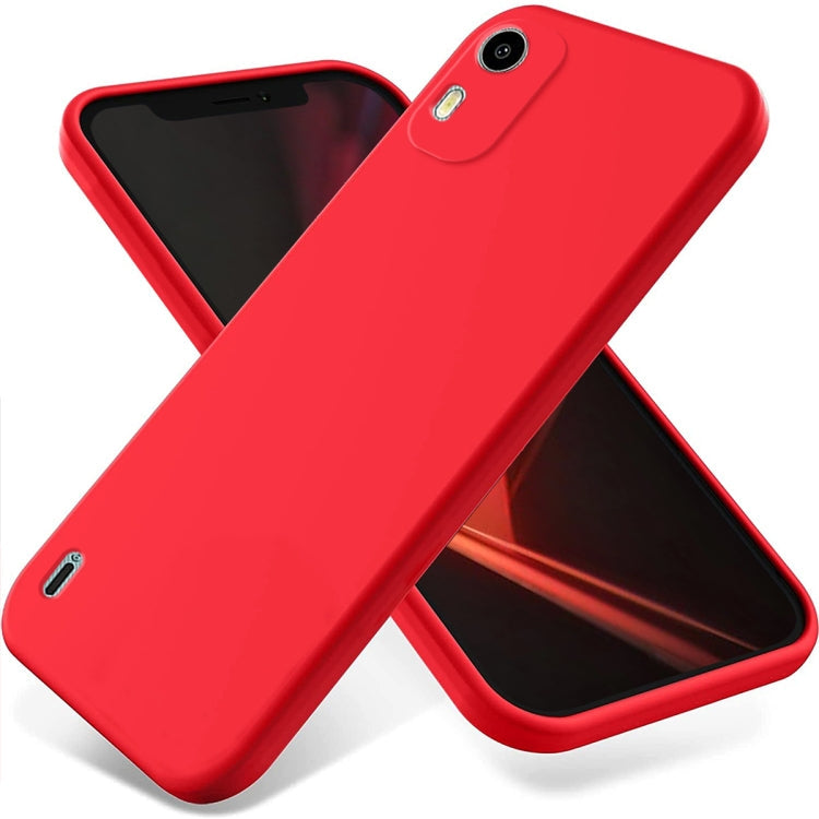 Pure Color Liquid Silicone Shockproof Phone Case – Shockproof, For Nokia C12 / C12 Pro / C12 Plus, For Nokia G22, For Nokia C31 For Nokia C12 C12 Pro C12 Plus Red