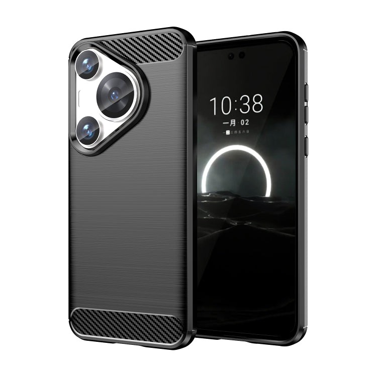 Brushed Texture Carbon Fiber TPU Phone Case – TPU, For Huawei Pura 80 Ultra 5G, For Huawei Pura 80 Pro+ 5G, For Huawei Pura 80 Pro 5G, For Huawei Pura 80 5G, For Huawei Mate 70 Pro / 70 Pro+, For Huawei Mate 70, For Huawei Pura 70 Pro / Pura 70 Pro+... For Huawei Pura 70 Pro Pura 70 Pro+ Black