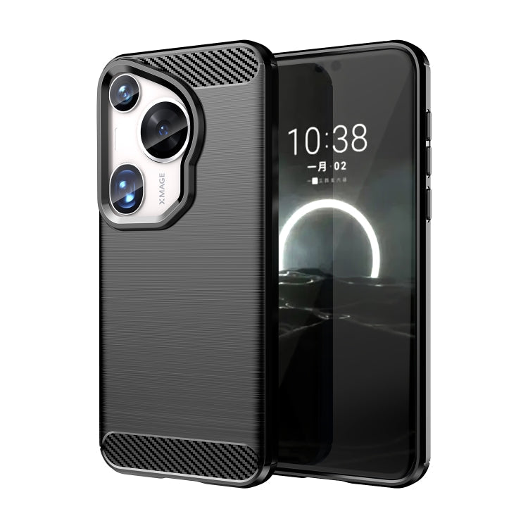 Brushed Texture Carbon Fiber TPU Phone Case – TPU, For Huawei Pura 80 Ultra 5G, For Huawei Pura 80 Pro+ 5G, For Huawei Pura 80 Pro 5G, For Huawei Pura 80 5G, For Huawei Mate 70 Pro / 70 Pro+, For Huawei Mate 70, For Huawei Pura 70 Pro / Pura 70 Pro+... For Huawei Pura 70 Ultra Black