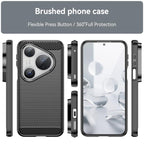 Brushed Texture Carbon Fiber TPU Phone Case – TPU, For Huawei Pura 80 Ultra 5G, For Huawei Pura 80 Pro+ 5G, For Huawei Pura 80 Pro 5G, For Huawei Pura 80 5G, For Huawei Mate 70 Pro / 70 Pro+, For Huawei Mate 70, For Huawei Pura 70 Pro / Pura 70 Pro+...