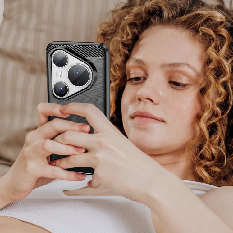 Brushed Texture Carbon Fiber TPU Phone Case – TPU, For Huawei Pura 80 Ultra 5G, For Huawei Pura 80 Pro+ 5G, For Huawei Pura 80 Pro 5G, For Huawei Pura 80 5G, For Huawei Mate 70 Pro / 70 Pro+, For Huawei Mate 70, For Huawei Pura 70 Pro / Pura 70 Pro+...