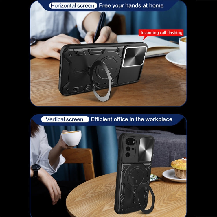 CD Texture Sliding Camshield Magnetic Holder Phone Case – Magnetic, TPU, For Motorola Moto G22 / E32, For Motorola Edge 30, For Motorola Edge 30 Pro, For Motorola Moto E20 / E30 / E40