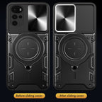CD Texture Sliding Camshield Magnetic Holder Phone Case – Magnetic, TPU, For Motorola Moto G22 / E32, For Motorola Edge 30, For Motorola Edge 30 Pro, For Motorola Moto E20 / E30 / E40