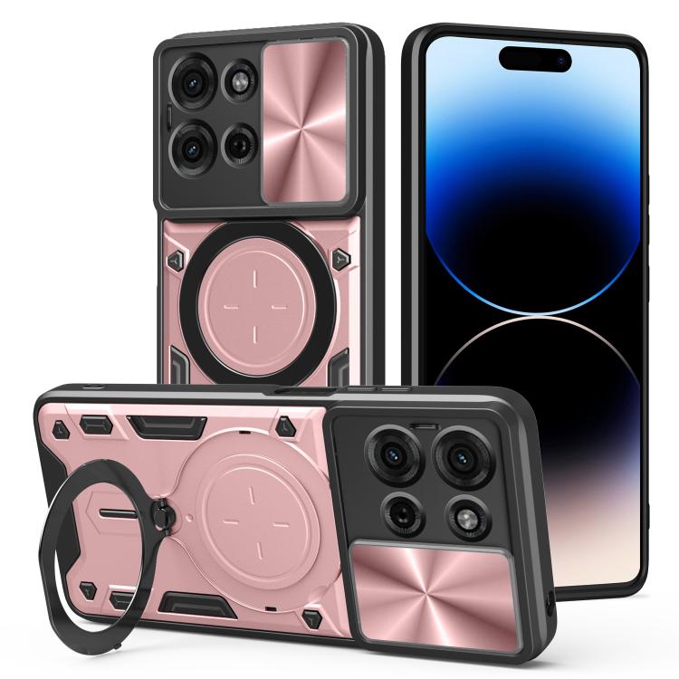 CD Texture Sliding Camshield Magnetic Holder Phone Case – Magnetic, TPU, For Motorola Moto G56 5G, For Motorola Moto G05, For Motorola Moto G 2025, For Motorola Moto G75 5G
