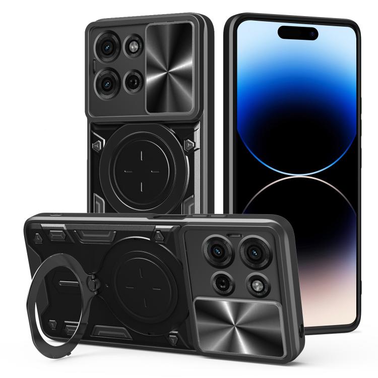 CD Texture Sliding Camshield Magnetic Holder Phone Case – Magnetic, TPU, For Motorola Moto G56 5G, For Motorola Moto G05, For Motorola Moto G 2025, For Motorola Moto G75 5G