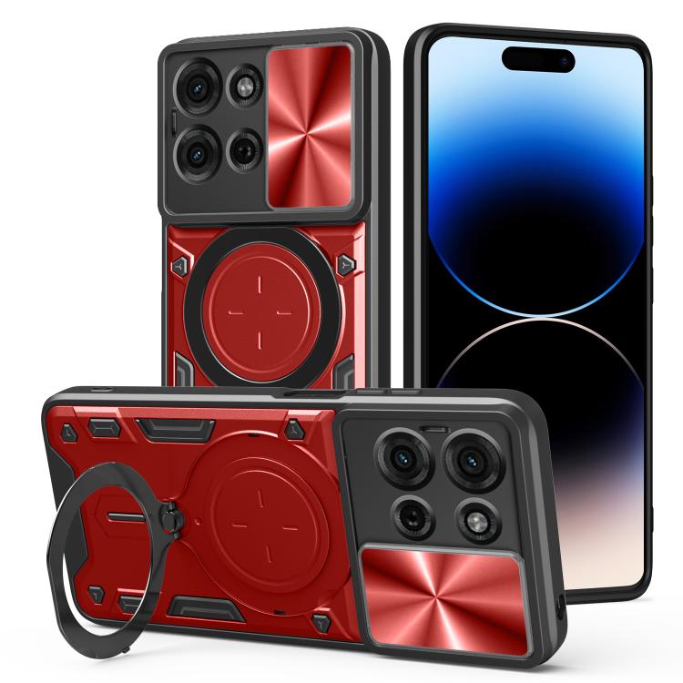 CD Texture Sliding Camshield Magnetic Holder Phone Case – Magnetic, TPU, For Motorola Moto G56 5G, For Motorola Moto G05, For Motorola Moto G 2025, For Motorola Moto G75 5G