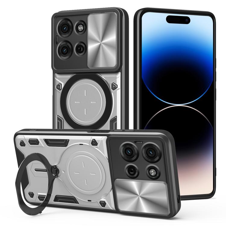 CD Texture Sliding Camshield Magnetic Holder Phone Case – Magnetic, TPU, For Motorola Moto G56 5G, For Motorola Moto G05, For Motorola Moto G 2025, For Motorola Moto G75 5G