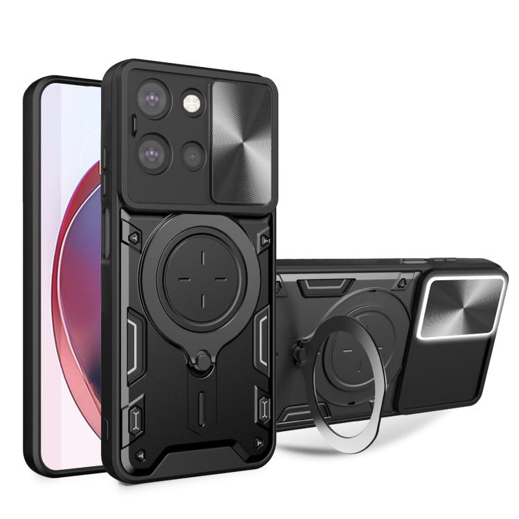 CD Texture Sliding Camshield Magnetic Holder Phone Case – Magnetic, TPU, For Motorola Moto G56 5G, For Motorola Moto G05, For Motorola Moto G 2025, For Motorola Moto G75 5G