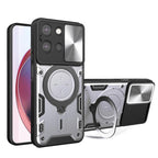 CD Texture Sliding Camshield Magnetic Holder Phone Case – Magnetic, TPU, For Motorola Moto G56 5G, For Motorola Moto G05, For Motorola Moto G 2025, For Motorola Moto G75 5G