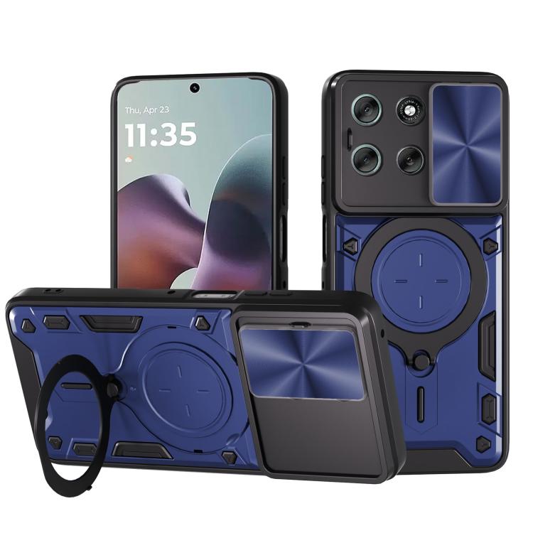 CD Texture Sliding Camshield Magnetic Holder Phone Case – Magnetic, TPU, For Motorola Moto G56 5G, For Motorola Moto G05, For Motorola Moto G 2025, For Motorola Moto G75 5G