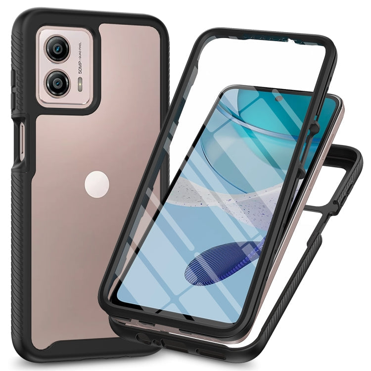 Starry Sky Full Body Hybrid Shockproof Phone Case with PET Film – Shockproof, Anti-Scratch, Screen Protector, For Motorola Moto G13 / G23, For Motorola Moto G53 For Motorola Moto G53 Black