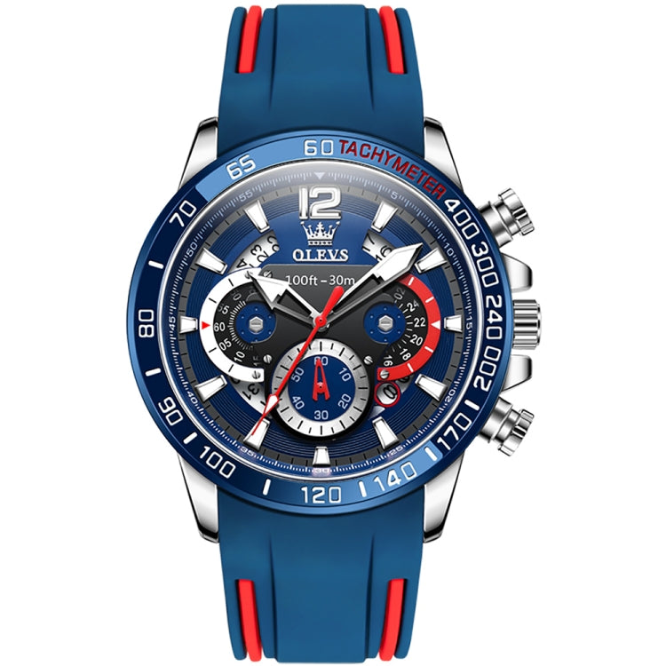 OLEVS 9936 Men Multifunctional Sports Waterproof Quartz Watch Blue