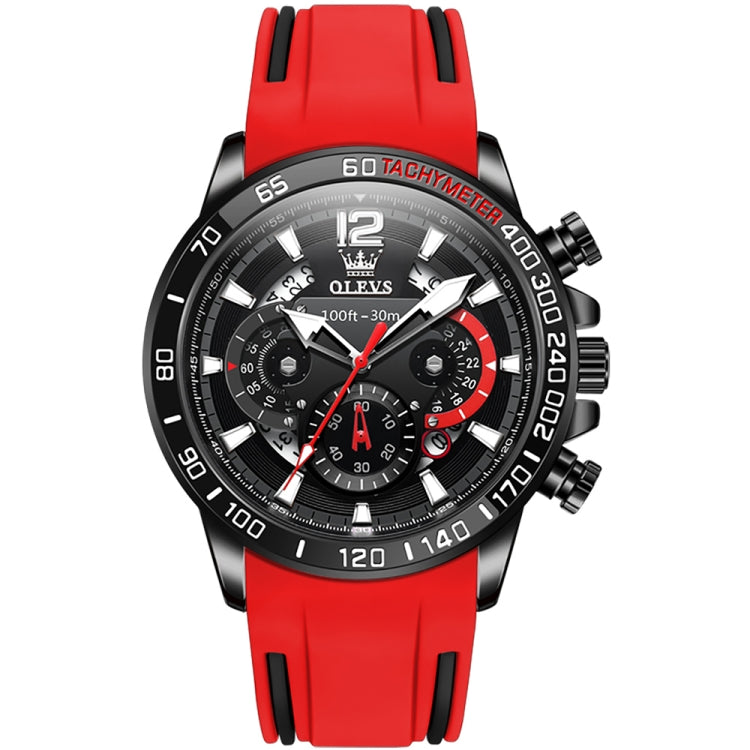 OLEVS 9936 Men Multifunctional Sports Waterproof Quartz Watch Black