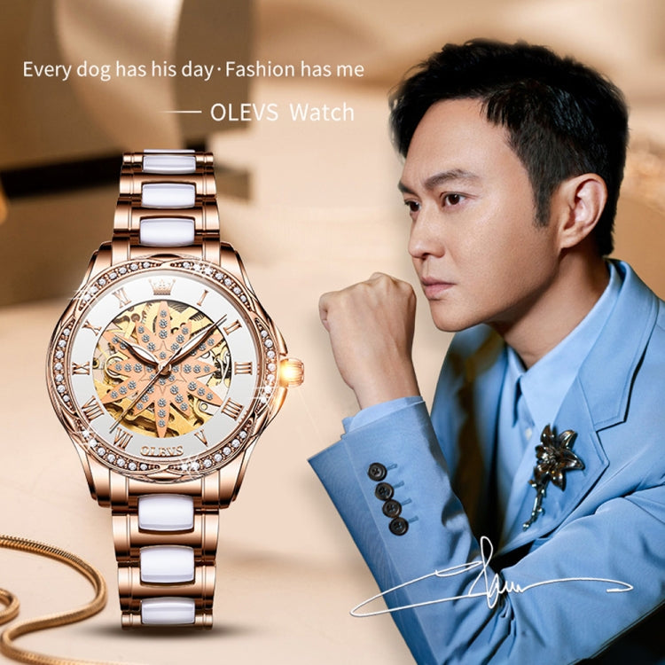 6681 Women Multifunctional Hollow Waterproof Mechanical Watch