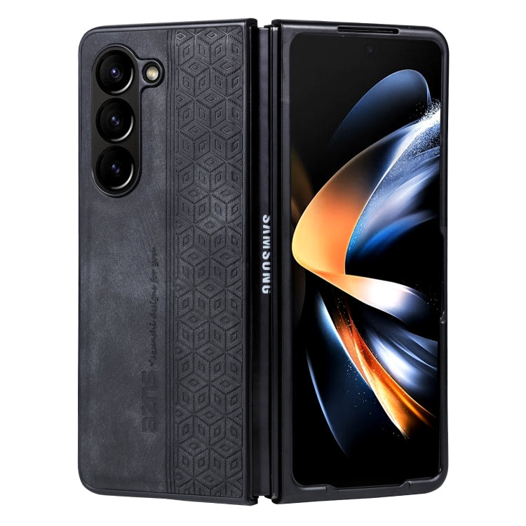 AZNS 3D Embossed Skin Feel Phone Case, For Samsung Galaxy Z Fold5, For Samsung Galaxy Z Flip5 For Samsung Galaxy Z Fold5 Black