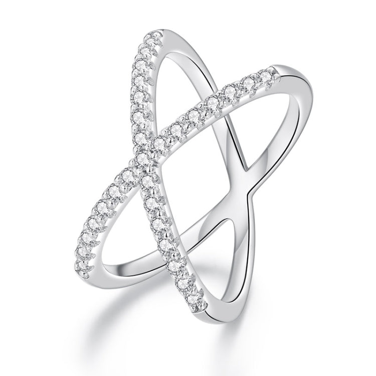 S925 Sterling Silver White Gold Plated Dual Layer Moissanite Ring Hand Decoration, MSR036-8 MSR036-8