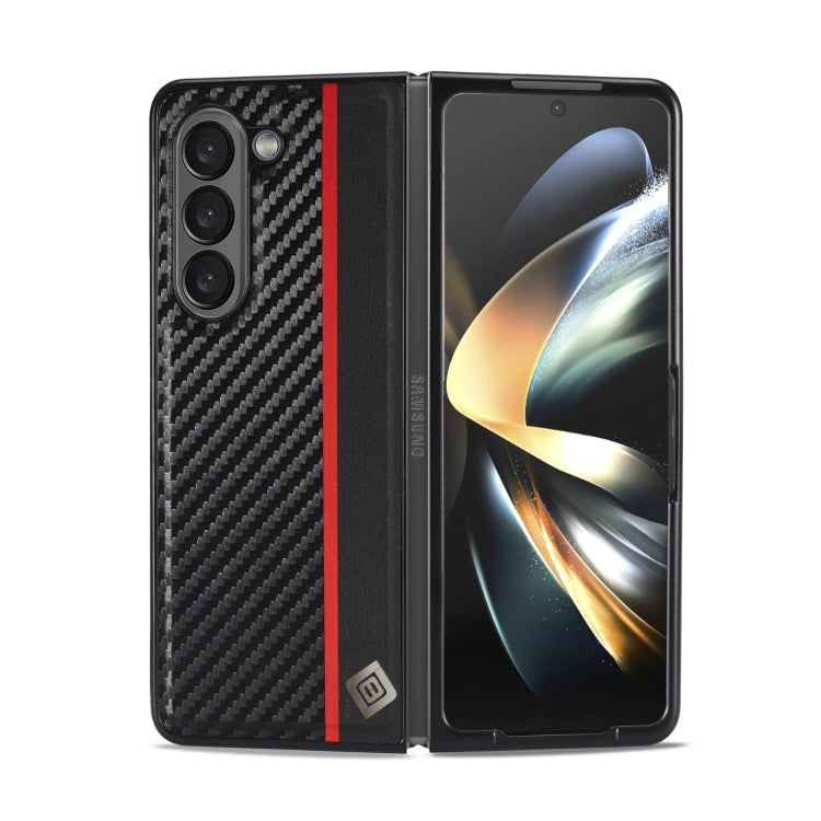 LC.IMEEKE Carbon Fiber PU + TPU Horizontal Flip Leather Phone Case, For Samsung Galaxy Z Fold5, For Samsung Galaxy Z Flip5 For Samsung Galaxy Z Fold5