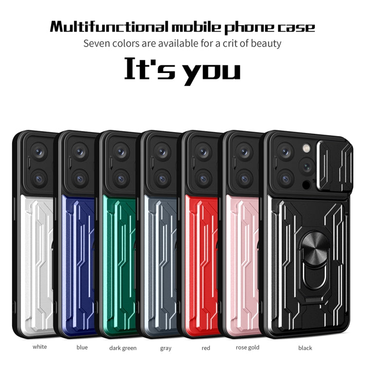 Sliding Camshield TPU+PC Phone Case with Card Slot, For iPhone 15 Pro...