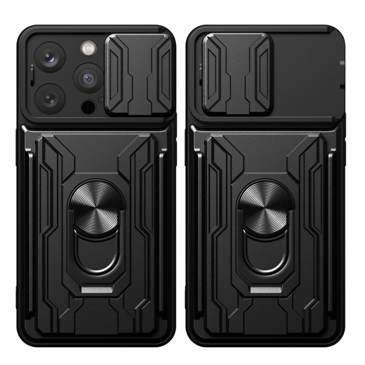 Sliding Camshield TPU+PC Phone Case with Card Slot, For iPhone 15 Pro...