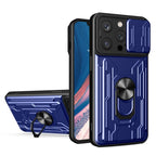 Sliding Camshield TPU+PC Phone Case with Card Slot, For iPhone 15 Pro... For iPhone 15 Pro Max Blue
