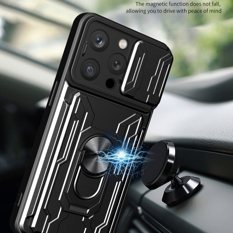 Sliding Camshield TPU+PC Phone Case with Card Slot, For iPhone 15 Pro...