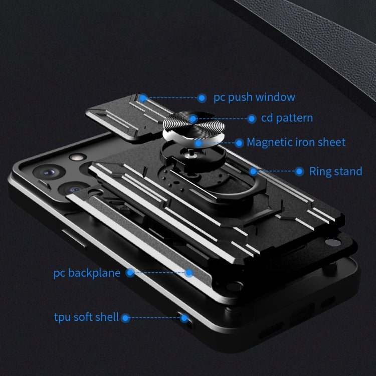 Sliding Camshield TPU+PC Phone Case with Card Slot, For iPhone 15 Pro...
