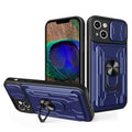 Sliding Camshield TPU+PC Phone Case with Card Slot, For iPhone 15 For iPhone 15 Blue