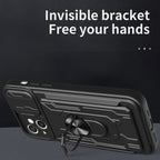 Sliding Camshield TPU+PC Phone Case with Card Slot, For iPhone 15