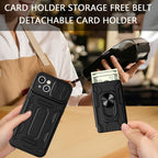 Sliding Camshield TPU+PC Phone Case with Card Slot, For iPhone 15