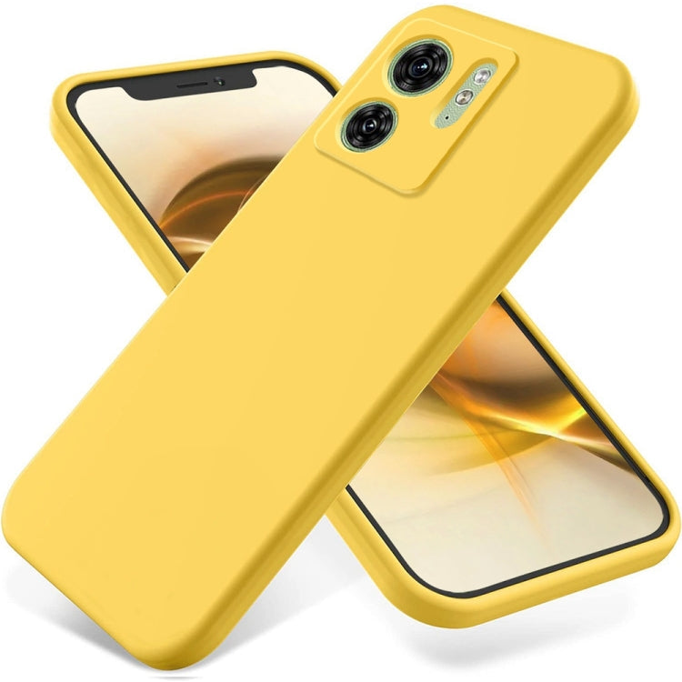 Solid Color Liquid Silicone Dropproof Full Coverage Phone Case – Durable Build, Easy to Use, For Motorola Moto G54 5G, For Motorola Moto G54 Power, For Motorola Edge 40 Neo, For Motorola Moto G14, For Motorola Edge 40 5G For Motorola Edge 40 5G Yellow