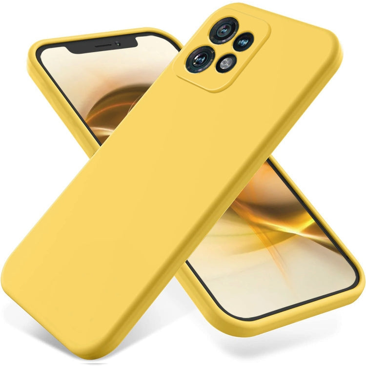 Solid Color Liquid Silicone Dropproof Full Coverage Phone Case – Durable Build, Easy to Use, For Motorola Moto G54 5G, For Motorola Moto G54 Power, For Motorola Edge 40 Neo, For Motorola Moto G14, For Motorola Edge 40 5G For Motorola Edge 40 Pro Edge+ 2023 X40 Yellow