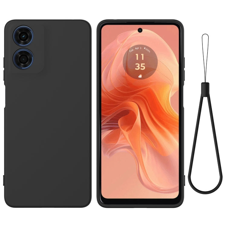 Solid Color Liquid Silicone Dropproof Full Coverage Phone Case – Durable Build, Easy to Use, For Motorola S50 Neo, For Motorola Moto E14, For Motorola Moto G04S 4G / E14 4G, For Motorola Moto G85, For Motorola Moto G64, For Motorola Edge 50 Pro For Motorola Moto E14 Black