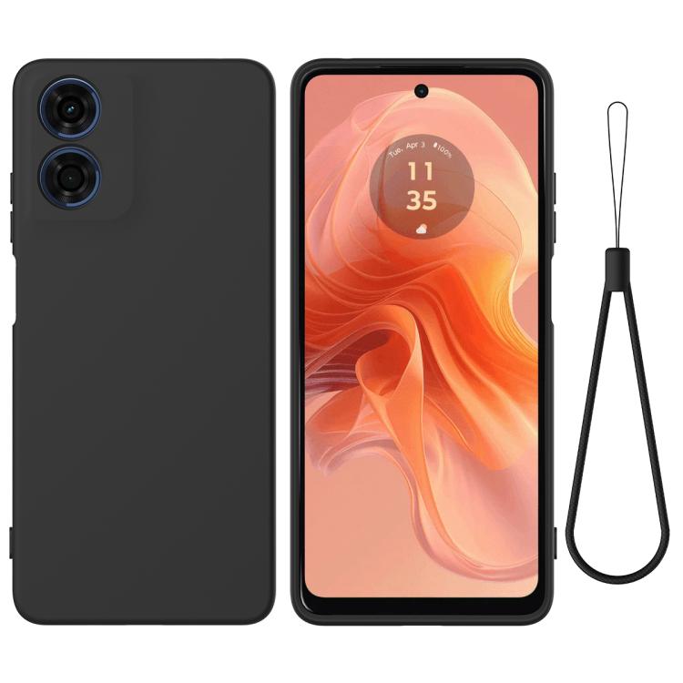 Solid Color Liquid Silicone Dropproof Full Coverage Phone Case – Durable Build, Easy to Use, For Motorola S50 Neo, For Motorola Moto E14, For Motorola Moto G04S 4G / E14 4G, For Motorola Moto G85, For Motorola Moto G64, For Motorola Edge 50 Pro For Motorola Moto G04S 4G E14 4G Black