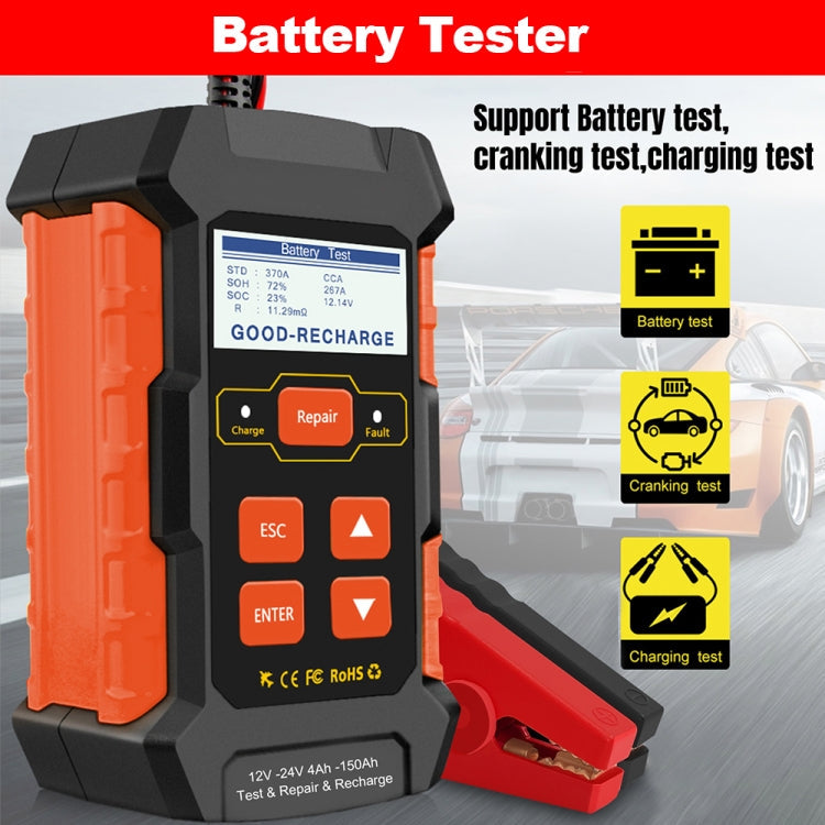 KONNWEI KW520 12V / 24V 3 in 1 Car Battery Tester with Detection & Repair & Charging Function, KW520 – TPU