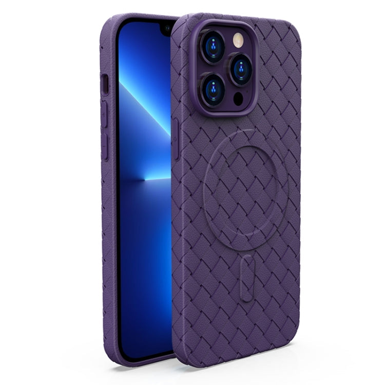 Woven Pattern MagSafe Magnetic Cooling Phone Case, For iPhone 13 Pro, For iPhone 13 For iPhone 13 Pro Purple
