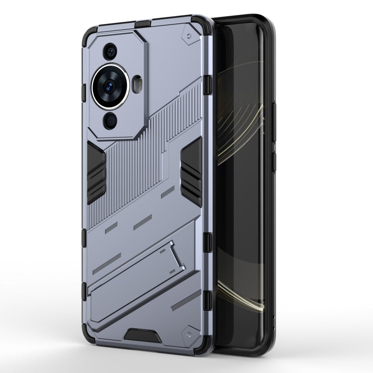 Punk Armor 2 in 1 PC + TPU Phone Case with Holder – TPU, For Huawei nova 11i 4G, For Huawei nova 11 Pro 4G, For Huawei nova 11 4G For Huawei nova 11 Pro 4G Grey