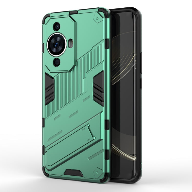 Punk Armor 2 in 1 PC + TPU Phone Case with Holder – TPU, For Huawei nova 11i 4G, For Huawei nova 11 Pro 4G, For Huawei nova 11 4G For Huawei nova 11 Pro 4G Green
