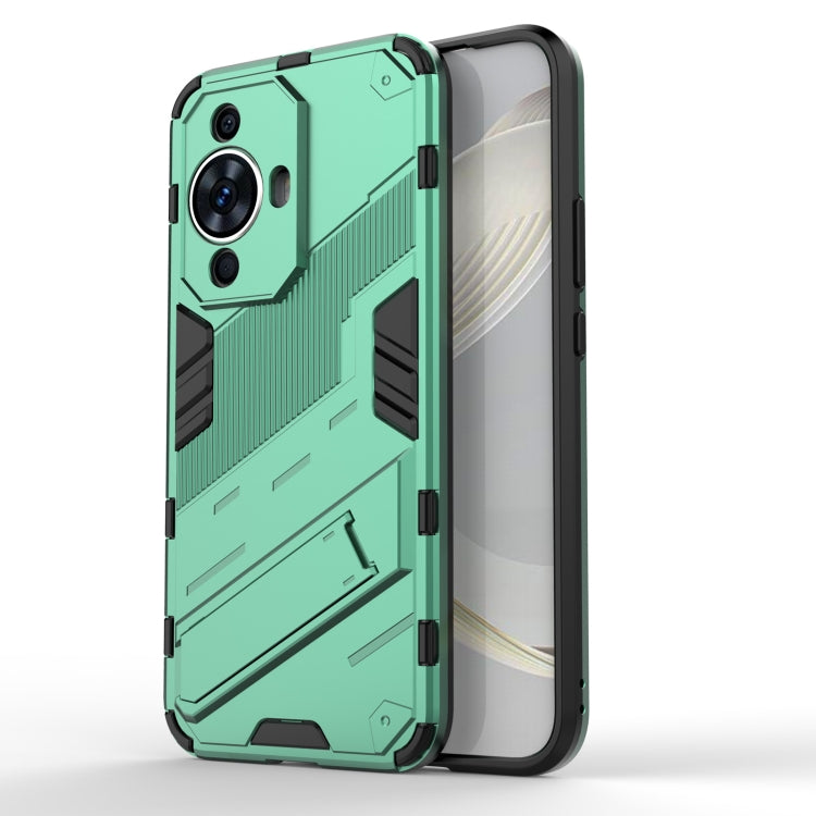 Punk Armor 2 in 1 PC + TPU Phone Case with Holder – TPU, For Huawei nova 11i 4G, For Huawei nova 11 Pro 4G, For Huawei nova 11 4G For Huawei nova 11 4G Green
