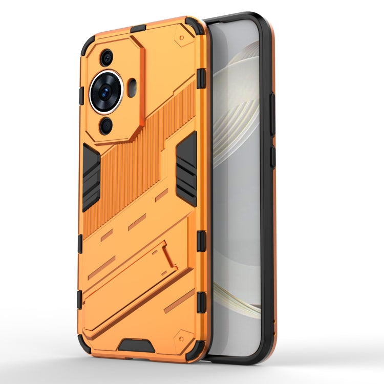 Punk Armor 2 in 1 PC + TPU Phone Case with Holder – TPU, For Huawei nova 11i 4G, For Huawei nova 11 Pro 4G, For Huawei nova 11 4G For Huawei nova 11 4G Orange