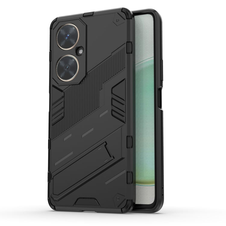 Punk Armor 2 in 1 PC + TPU Phone Case with Holder – TPU, For Huawei nova 11i 4G, For Huawei nova 11 Pro 4G, For Huawei nova 11 4G For Huawei nova 11i 4G Black