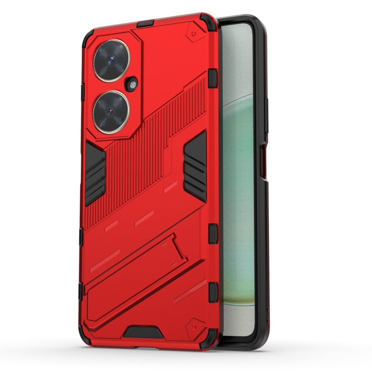 Punk Armor 2 in 1 PC + TPU Phone Case with Holder – TPU, For Huawei nova 11i 4G, For Huawei nova 11 Pro 4G, For Huawei nova 11 4G For Huawei nova 11i 4G Red