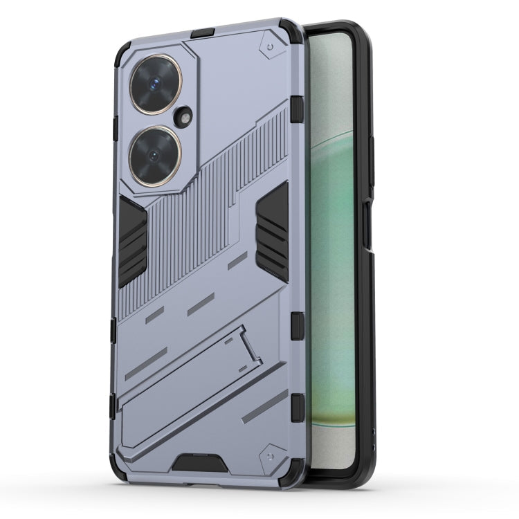 Punk Armor 2 in 1 PC + TPU Phone Case with Holder – TPU, For Huawei nova 11i 4G, For Huawei nova 11 Pro 4G, For Huawei nova 11 4G For Huawei nova 11i 4G Grey